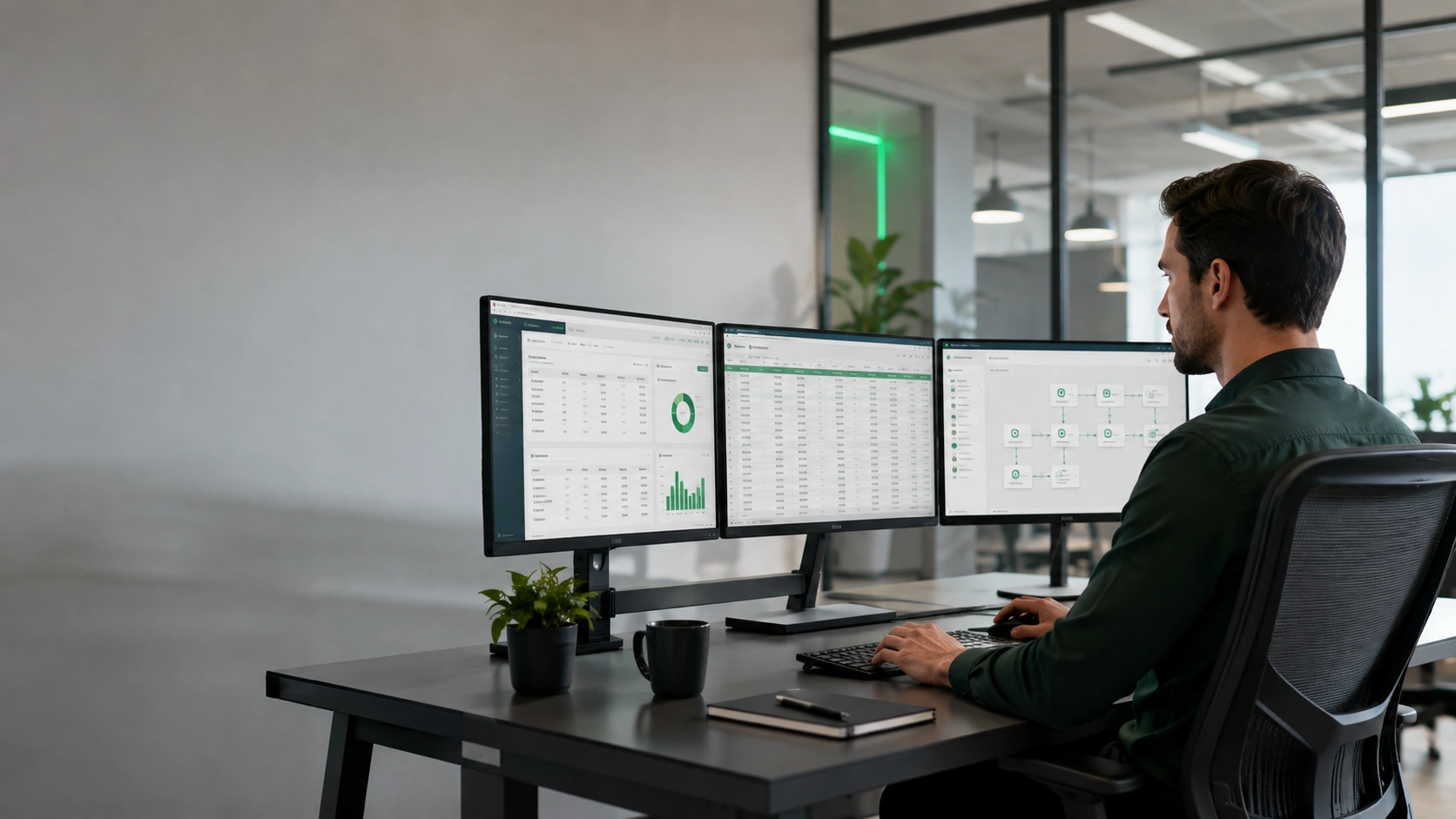 Profesional CTRL360 trabajando con automatizaciones e inteligencia artificial